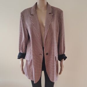 Vintage Oversized Checkered Blazer